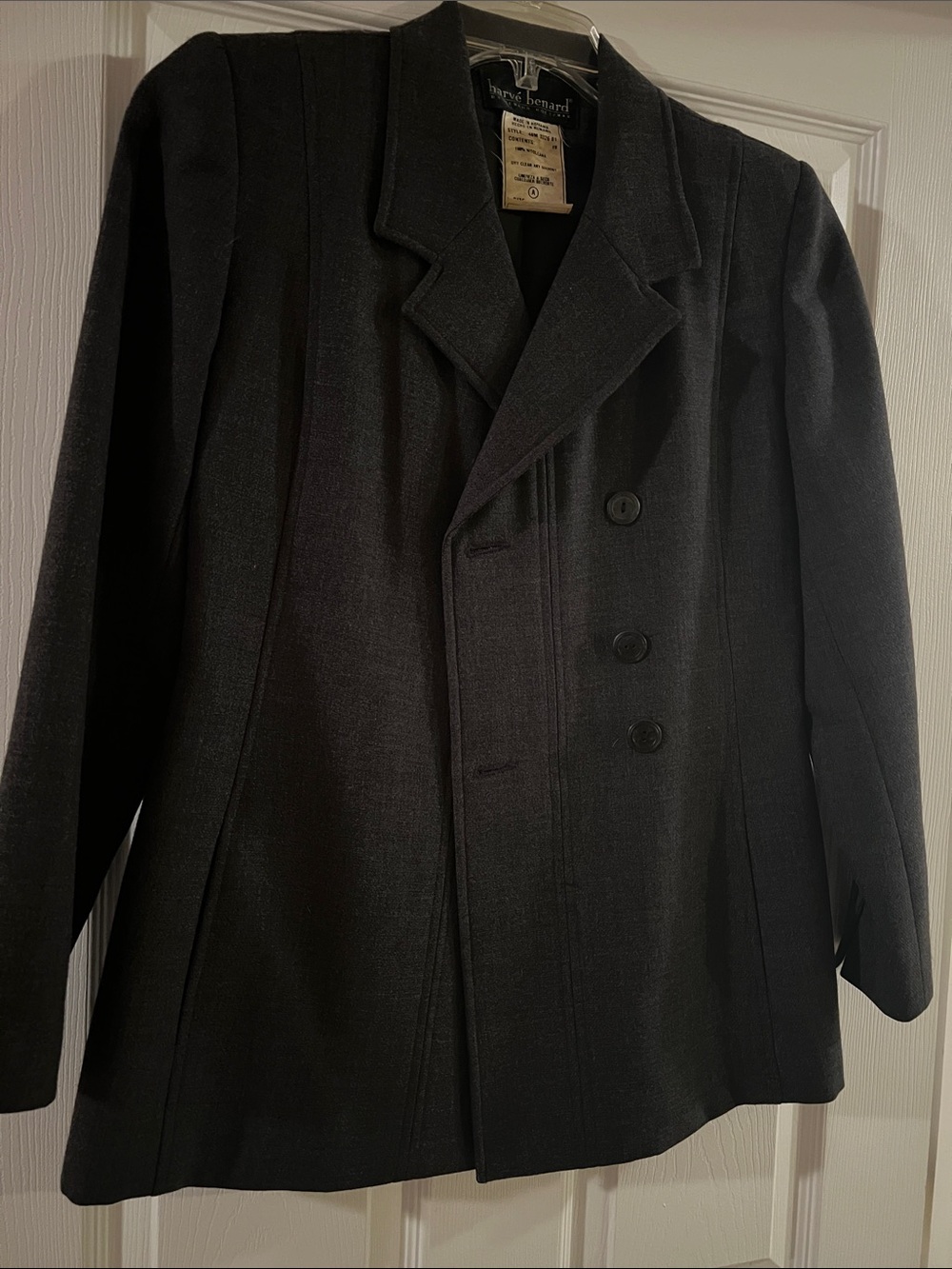 Harve Benard Black Double-Breasted Blazer Jacket